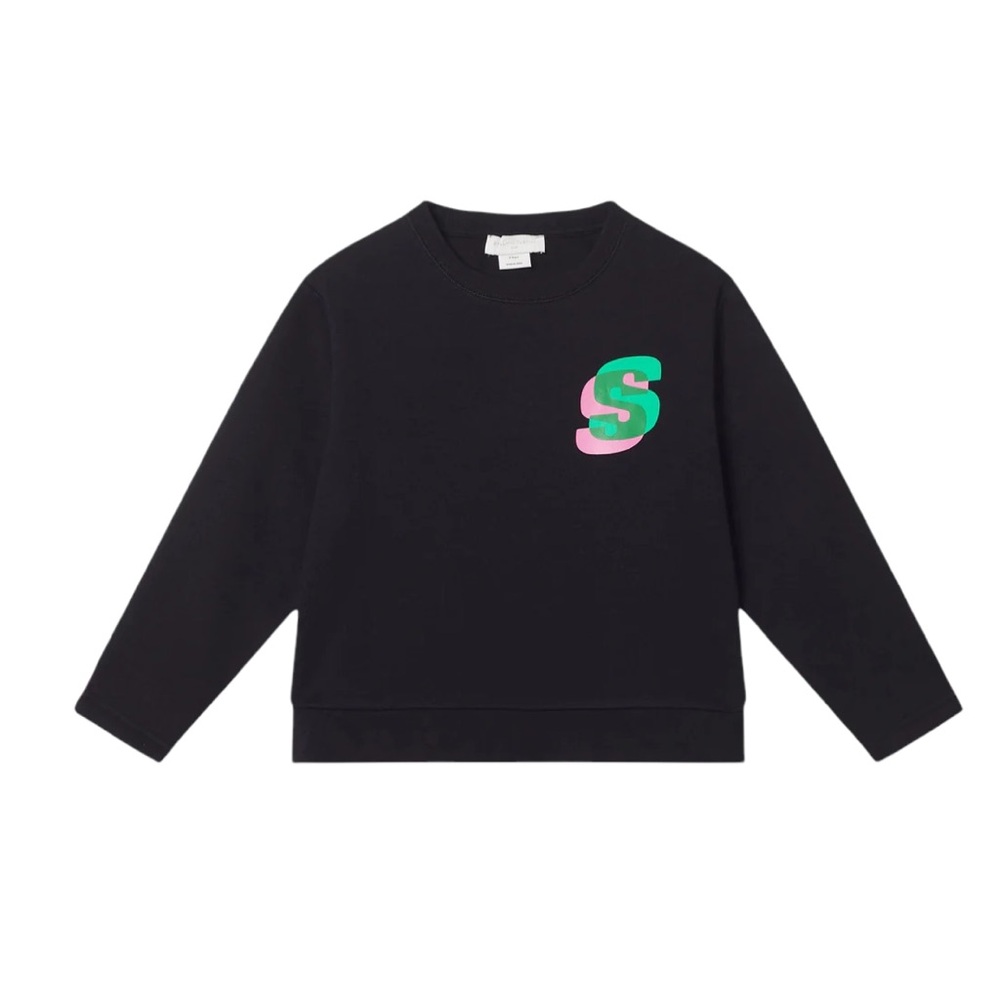 Stella McCartney size 2 black Active Sweatshirt with Floral Back
